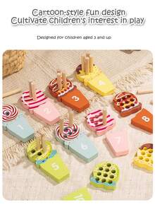 Children's Ice Cream Digital Stick Number And Quantity Matching Toy, Math Enlightenment Cognitive Teaching Tool, Montessori Early Education Puzzle Toy - Multicolor - View 3