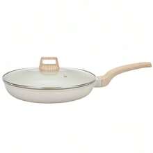 9.5/11/11.8 Inch Non-Stick Ceramic Coated Frying Pan With Lid, PFAS/PTFE-Free, Toxin-Free, Induction Compatible Skillet With Heat-Resistant Handle - Lid Frying Pan - View 12