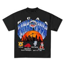 NCAA Final Four Seattle Skyline 1995 Vintage Graphic T-Shirt Collection _ Basketball Streetwear Y2K _ Premium Quality Shirt - 黑色 - 查看 1