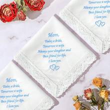 Wedding Handkerchiefs Something Blue For Bride, Mother Of The Bride Gifts Embroidered Lace Keepsake Bridal Hankies - Mẹ của cô dâu - Xem 6