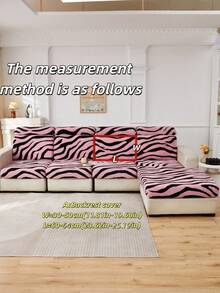 1件装柔软毛绒面料宠物防抓沙发座套，情人节斑马纹图案，多色可选，加厚提花毛绒沙发靠垫套，适用于沙发靠背、1/2/3/4/L型贵妃椅，秋冬季款 - 彩色 - 查看 16