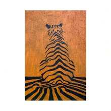 Hand-Painted Abstract Tiger Stripes Canvas Wall Art - Vibrant Orange & Striped Painting, High-Quality Oil On Canvas, No Frame Needed, Perfect For Living Room, Patio, Or Party Decor, Patio Decoration, Modern Artwork, Detailed Artwork - 彩色 - 查看 2