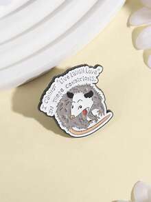 Cartoon Opossum Enamel Pin Quotes Brooch Pines Lapel Pins Badge On Backpack Clothing Accessories Animal Jewelry Friends Gifts - Multicolor - View 8