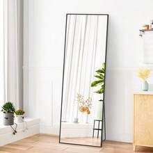 CONCETTA 59x16 Rectangle Full Length Mirror, Full Body Standing Mirror Floor Mirrors, Black - 預設 - 查看 1