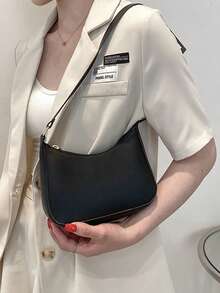 Túi xách đeo vai cho nữ, túi xách da giả có khóa kéo, túi đeo chéo dễ thương kiểu hobo, thích hợp cho ngày Valentine, mùa cưới, quà tặng cho phù dâu, hoàn hảo cho sử dụng hàng ngày hoặc đi chơi buổi tối. Chiếc túi xách mini bằng da này phù hợp với nhiều trang phục và dịp khác nhau. - màu đen - Xem 5