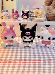 Sanrio Approximately 400pcs/Box Hello Kitty Building Blocks, Including My Melody, Cinnamoroll, Pompompurin, Kuromi And Other Cartoon Character Blocks - Collectibles, Perfect Halloween And Valentine's Day Gifts