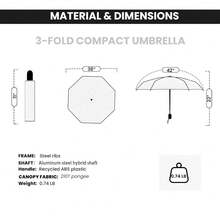 Windproof Travel Compact Umbrella-Automatic Umbrellas For Rain- Folding Umbrella, Travel Compact Umbrella.(Black Polka Dots),42Inch-1Pack,BlackPolkaDotes - 黑色波點 - 查看 5