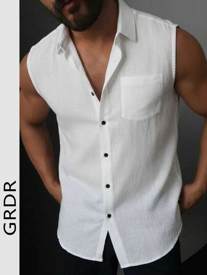 GRDR Men's Summer Linen Casual Tank Top | Exquisite Design | Summer Essential | Easy To Match, Showcase Your Style