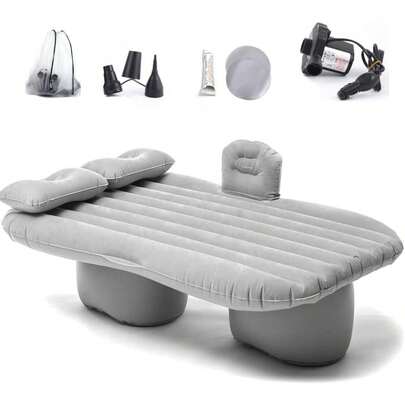 Colchón Inflable para Asiento Trasero del Coche - Colchón Inflable para Camping, con Bomba de Inflado, Almohadas Inflables y Bloque de  Inflable, para Viajes Senderismo y Aire Libre, Gris