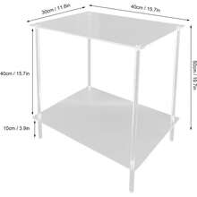 Mesa Auxiliar de Acrílico, Mesita de Noche Pequeña y Moderna, Liviana de 2 Niveles para Sala de Estar, Dormitorio, Montaje Rápido, Mesa Auxiliar Pequeña y Moderna para Sala de - 1 - Ver 1