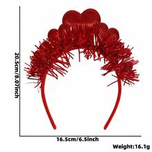 Valentine's Day Heart Headband Wedding Celebration Red Ribbon Peach Heart Headband Party Decoration Heart-Shaped Hair Accessory - A - Xem 10