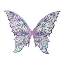 Colorful Angel Butterfly Wings, Fairy Wings For Halloween, Foldable Wings, Flower Wreath, Fairy Wand, Elf Ears, Adult Butterfly - Multicolor - View 2