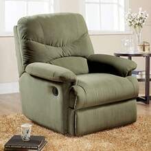 ccSilla reclinable sofá Individual Manual Transpirable Silla Suave para Sala de Estar Asiento de salón de Cine en casa tapizado cómodo reposapiés Silla reclinable para recepción Dormitorio oficnn - Microfibra Sage - Ver 2