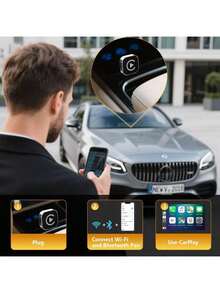 Wireless Carplay Adapter For IPhone, Carplay Wireless Adapter For Car With Wired CarPlay, With Bluetooth 5.0 & Dual-Band WiFi - Compatible With Android Auto, Mini Compact Design, Plug And Play, Stable Connection & No Delay - Silver - View 6