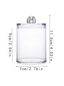 10oz Transparent Plastic Organizer Jars Set, Suitable For Storing Cleaning Swabs, Round Pads, Dental Floss - Clear Plastic Containers For Bathroom, Vanity, Makeup Storage, Black - Black - View 9
