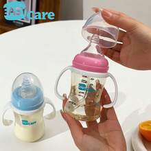 2PCS EASYCARE PPSU Baby Sippy Cup With Straw, Wide Neck Infant Feeding Bottle 6.3oz/180ml, Anti-Drop Training Cup For 6-12M, Easy Hold, Holiday & Baby Shower Gift - 藍色 - 查看 11