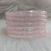 Pulseiras empilháveis de 7 peças com várias camadas, joias fofas com pedrinhas, perfeitas para aniversários e férias, diversas cores disponíveis. Pulseira de gelatina da moda para mulheres. - pedra de nascimento - Ver 4