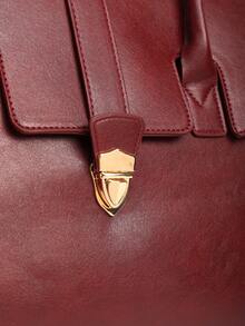 2025新款时尚百搭简约高端女士公文包手提包 - 大容量笔记本电脑托特包，休闲时尚风格，适合通勤、购物、旅行和商务出行 - 酒紅色 - 查看 8