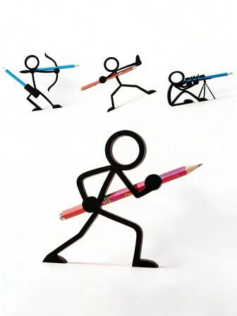 1 pieza Soporte para lápices con figura 3D impresa, cuatro soportes para lápices de diferentes formas, soportes para bolígrafos, adornos de escritorio, suministros de aprendizaje y oficina, artículos de papelería, esculturas de escritorio. Regalos para estudiantes, regalos para niños, regalos de Navidad y Año Nuevo.