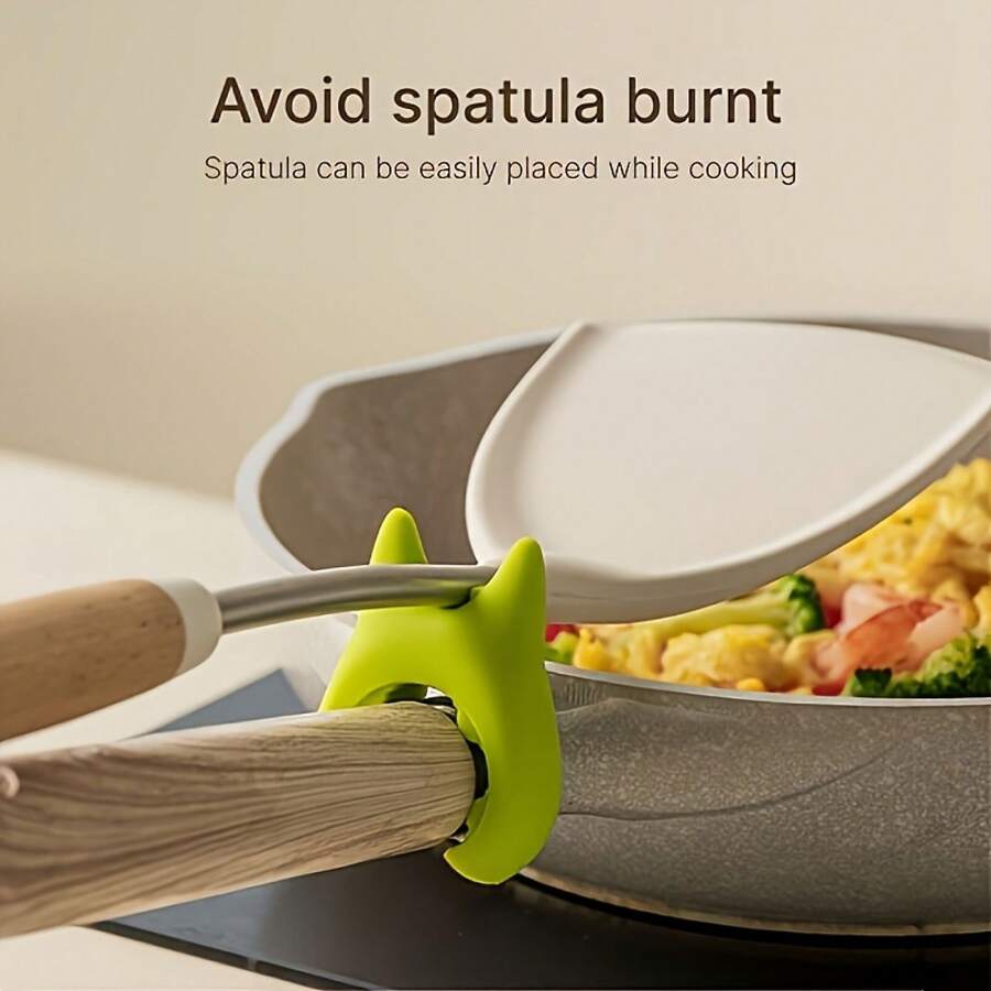 3-Piece Multi-Functional Pot Spatula Holder With Heat Protection And Spill Prevention Features, A Creative All-In-One Cooking Utensil Storage Rack Made Of TPR Material - A New Kitchen Multi-Functional Household Stoveware Utensil Pot Spatula Universal Storage Rack. - 3-piece Pack, Random Color - View 1