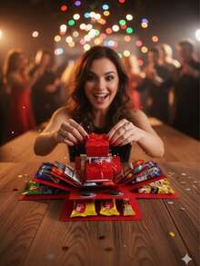 1 Set Red/Blue/Pink Explosion Gift Box, Surprise Gift, Photo Box, Creative DIY Scrapbook Album Accessories (Excluding Snacks), Couple Gift, Birthday, Proposal, Valentine's Day, Mother's Day, Graduation Party - Multicolor - View 5