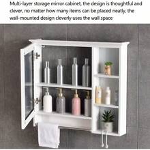 ccBathroom Mirror CabinetWall Mounted Storage Cabinet Medicine Cupboard HD Silver Mirror Extended Towel Drying for Bathroom Kitchen Bedroom. A 58cmnn - A - Ver 2