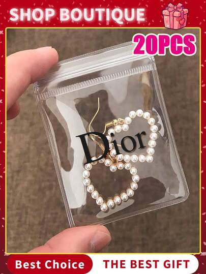20pcs Clear PVC Jewelry Bags, Valentine's Day Gift, Plastic Jewelry Storage Pouch Transparent Rings Earrings Packing Anti Tarnish Bags Small Zipper Lock Pouch For Storage, For Valentine's Day And Birthday Gifts, 3 Sizes (Clear) 20/10/1pc