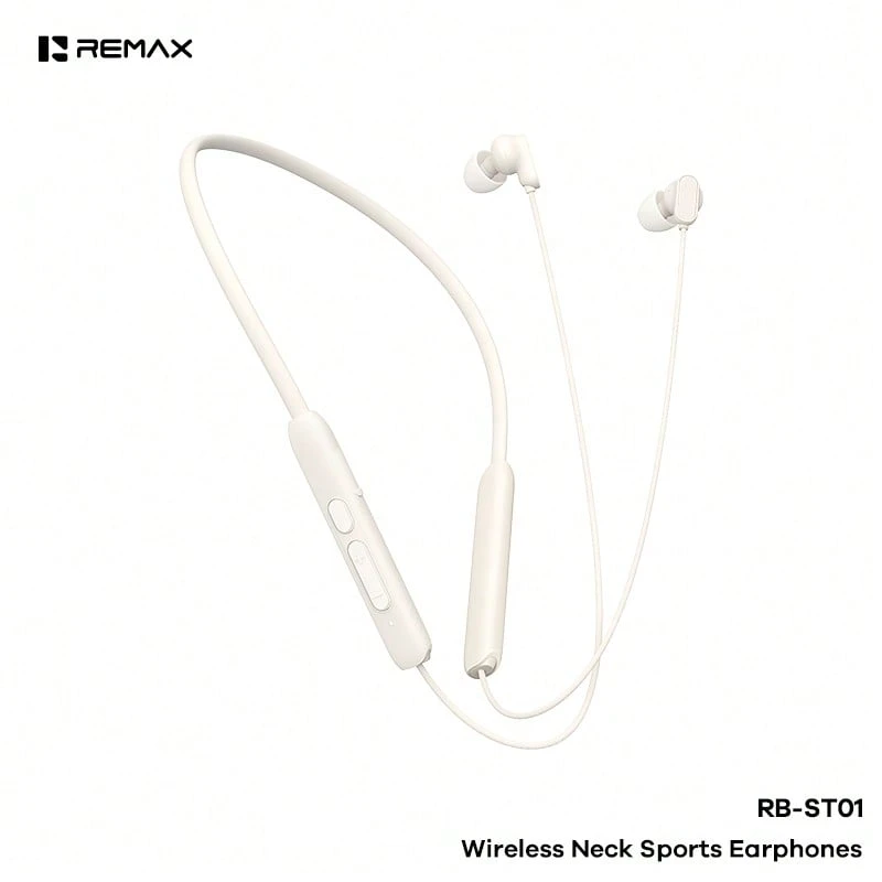 REMAX RB-ST01 无线颈挂式运动耳机具有降噪通话、25 小时电池续航时间和无缝音乐播放功能,非常适合跑步、锻炼或日常使用,是斋月或开斋节的贴心礼物。 - 米色 - 查看 1