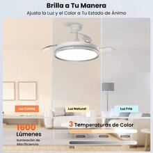 mhjVentilador de Techo de 42 Pulgadas Ventilador de Techo Retráctiles con Lámpara Led y Control Remoto Abanico de Techo Silenciosos para el Hogar 6 Velocidades Motor de CC Reversible Plateadosleeping Bags - 219174389 - Ver 6