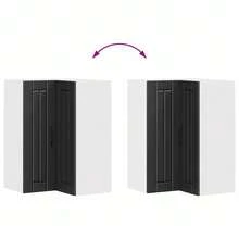 vidaXL Armoire de cuisine Noir 57 x 57 x 80 cm Bois d'ingénierie - Noir - Voir 11