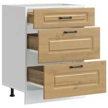 vidaXL Armoire de cuisine Kalmar chêne artisanal bois d'ingénierie - Tabac - Voir 5