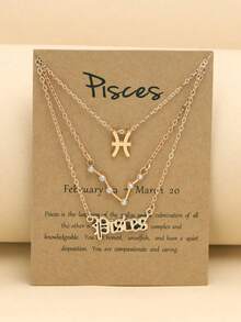 3pcs/Set Vintage English Alphabet & Symbol & Sign Design Card Pendant - Vàng - Xem 7