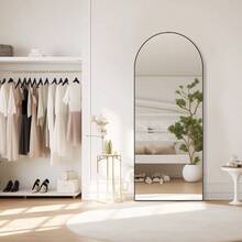 Gianna 71x26 High - Quality Arched Full Length Mirror, Aluminum Alloy Frame Ensures Stability, Standing Design Bedroom, Black - 預設 - 查看 6