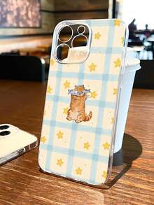 1pc Star Plaid Cat Fish Graphic Transparent TPU Full Body Shockproof Anti-Fingerprint Phone Case, Compatible With Galaxy/ 17/17 Pro/17 Pro Max/16/16 Pro/16 Plus/15/15 Pro Max/15 Pro/11/12/13/14 Pro Max/11 Pro/11 Pro Max/12 Pro/12 Pro Max/13 Pro/13 Pro Max/14 Pro/14 Pro Max, Creative Premium Soft Cover - Multicolor - View 4