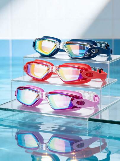 Erwachsene Schwimmbrille mit Anti-Beschlag, Anti-Wasser, UV-Schutz und hochauflösender Sicht, Unisex Schwimmausrüstung, geeignet für Outdoor-Schwimmen, Strandurlaub, Poolparty