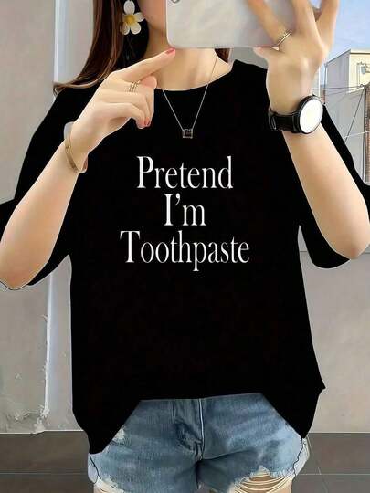Camiseta informal de moda con disfraz de pasta de dientes para fiestas de última hora.png