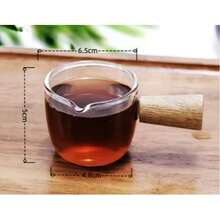 Wooden Handle Milk Pot, Small Milk Cup, Milk Pitcher, Espresso Measuring Cup, Coffee Milk Cup, Mini Sauce Measuring Cup - Khaki - View 11