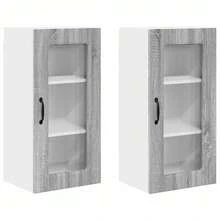 vidaXL Armoire de cuisine Kalmar 2 pcs Gris Sonoma 40 x 31 x 80 cm - Gris - Voir 1