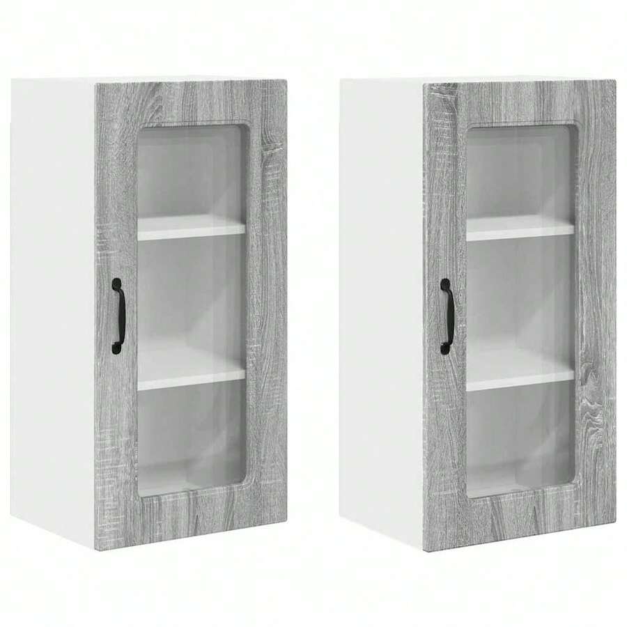 vidaXL Armoire de cuisine Kalmar 2 pcs Gris Sonoma 40 x 31 x 80 cm - Gris - Voir 1