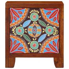 vidaXL Mesa de cabeceira 2 pcs 40x30x45 cm madeira maciça de acácia - Castanho - Ver 3