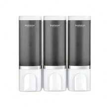 3-In-1 Shower Soap Dispenser, 3*500 Ml Shampoo And Conditioner Dispenser Wall-Mounted Shower Pump Soap Dispenser Body Wash Dispenser For Bathroom Kitchen Hotel (3 Chamber + White) - 3 buồng + Trắng - Xem 1