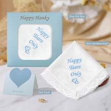 Wedding Handkerchiefs Something Blue For Bride, Mother Of The Bride Gifts Embroidered Lace Keepsake Bridal Hankies - HappyTearsOnly - View 5