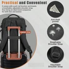 50L Travel Backpack With USB Charging Port, Water-Resistant Carry On Backpack For Men Women, Business Laptop Backpack For Trips & Commutes, Fits 18 Inch Laptop - 黑色的 - 查看 5