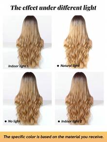 Tóc giả dài 26 inch kiểu ombre xoăn có mái, được làm từ sợi tổng hợp chịu nhiệt cao, kèm mũ lưới hoa hồng, vẻ ngoài tự nhiên, thoải mái và thoáng khí khi đội, nhẹ, phù hợp cho các lễ hội âm nhạc và sử dụng hàng ngày. - Ombre - Xem 8