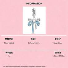 Valentine's Day DIY Silver Plated Ballet Charms Butterfly Bicycle Bow Enamel Crystal Pendants For Bracelet Necklace Romantic Cute Jewelry Making Accessories - Silver - View 17