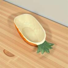 Pineapple-Shaped Decorated Bowl, 700ml, Made Of Glazed Ceramic, For Eating Fruit. - trái cam - Xem 9