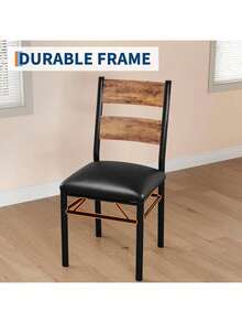 Mesa de comedor con 2 sillas tapizadas, mesa de cocina con protector de esquina, sillas de mesa de cocina de madera para pequeño espacio, comedor, apartamento - Marrón - Ver 3