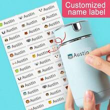 60/120/180/240张定制动物PVC贴纸，可个性化定制文字，创意家居装饰，适用于客厅、卧室、书桌，青少年儿童房间装饰，杯子、瓶子、笔记本电脑装饰贴纸，生日、周年纪念派对礼品标签贴纸 - 多色(Normal) - 查看 4