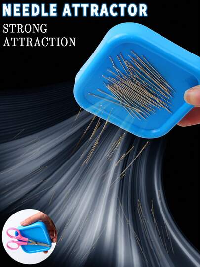 1pc Multi-Color Square Magnetic Pin Holder, Sewing Needle Cushion For Storing Sewing Needles, Paper Clips, Hooks, Pins, Nails And Screws