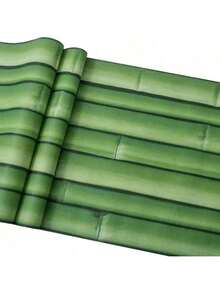 黑白条纹绿色竹子图案壁纸卷——防水、防油、可移除，易撕易贴。适用于卧室、书房、客厅墙面装饰、橱柜、桌面及台面翻新，支持自由拼接。 - 綠色 - 查看 14